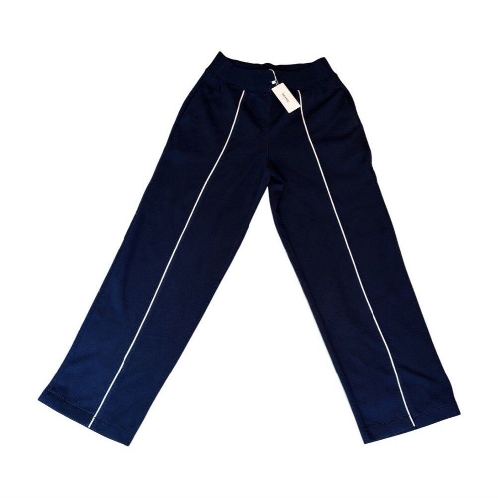 SPANX Women's Blue Solid Pull-On Pants, Elastic Waist, Straight Leg, Size S